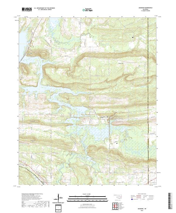 Adamson, OK — USGS 7.5-minute topo (2022)