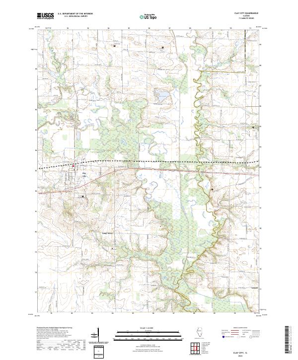 Clay City, IL — USGS 7.5-minute topo (2024)