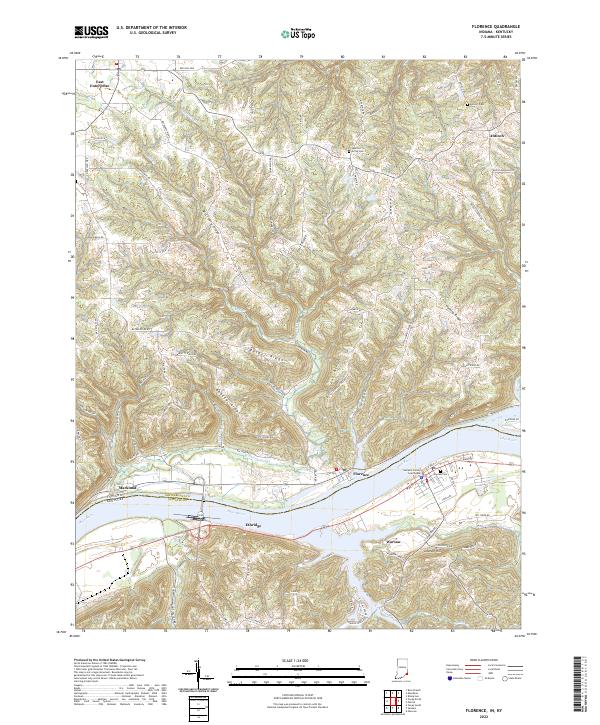 Florence, IN-KY — USGS 7.5-minute topo (2022)