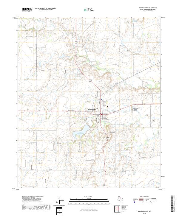 Throckmorton, TX — USGS 7.5-minute topo (2022)