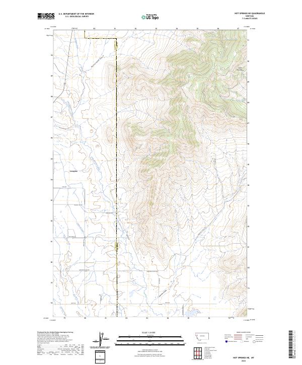 Hot Springs NE, MT — USGS 7.5-minute topo (2024)