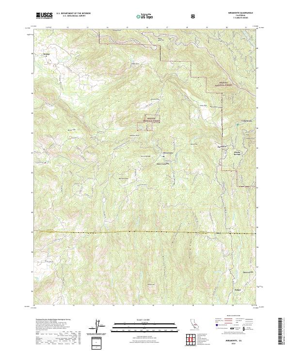 Miramonte, CA — USGS 7.5-minute topo (2021)