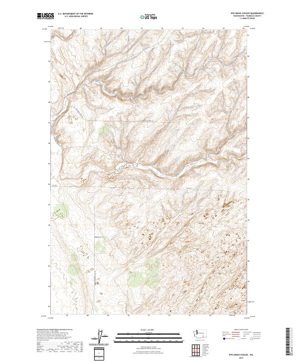 Rye Grass Coulee, WA — USGS 7.5-minute topo (2023)