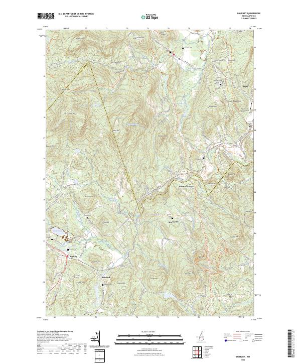 Danbury, NH — USGS 7.5-minute topo (2024)