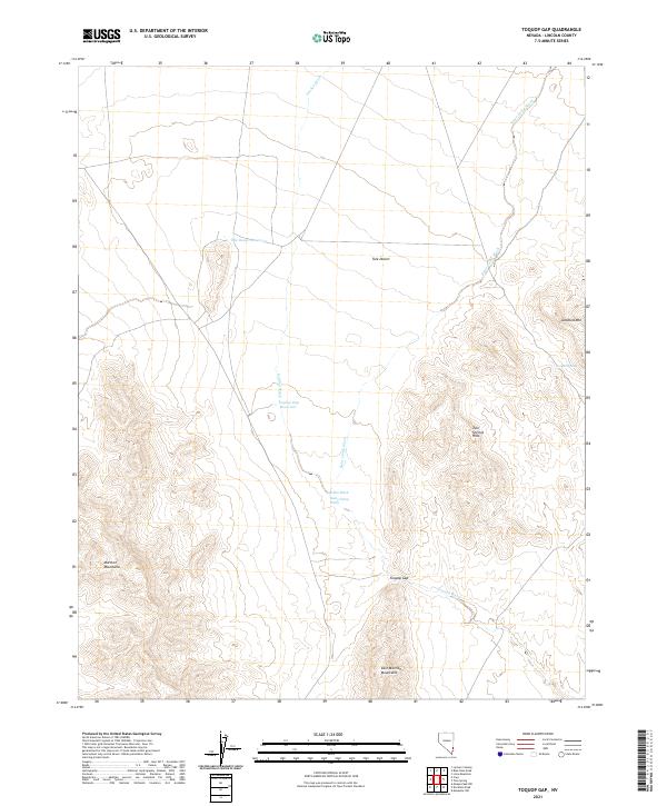 Toquop Gap, NV — USGS 7.5-minute topo (2021)