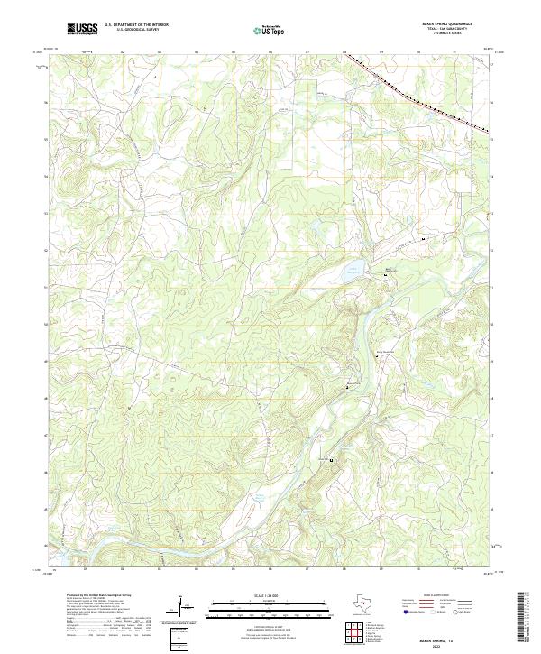 Baker Spring, TX — USGS 7.5-minute topo (2022)
