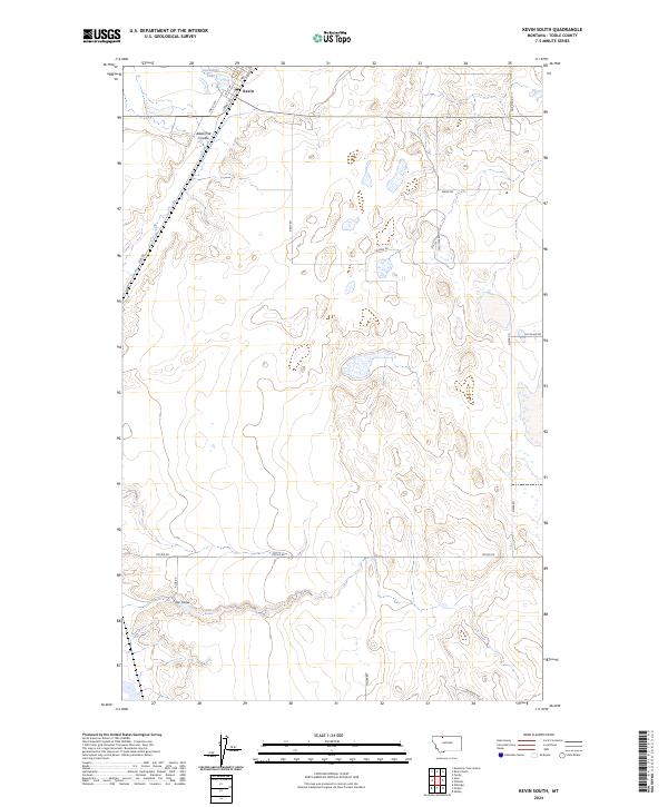 Kevin South, MT — USGS 7.5-minute topo (2024)