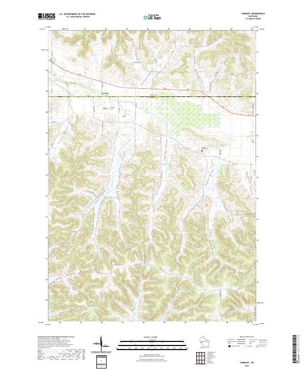 Tarrant, WI — USGS 7.5-minute topo (2022)