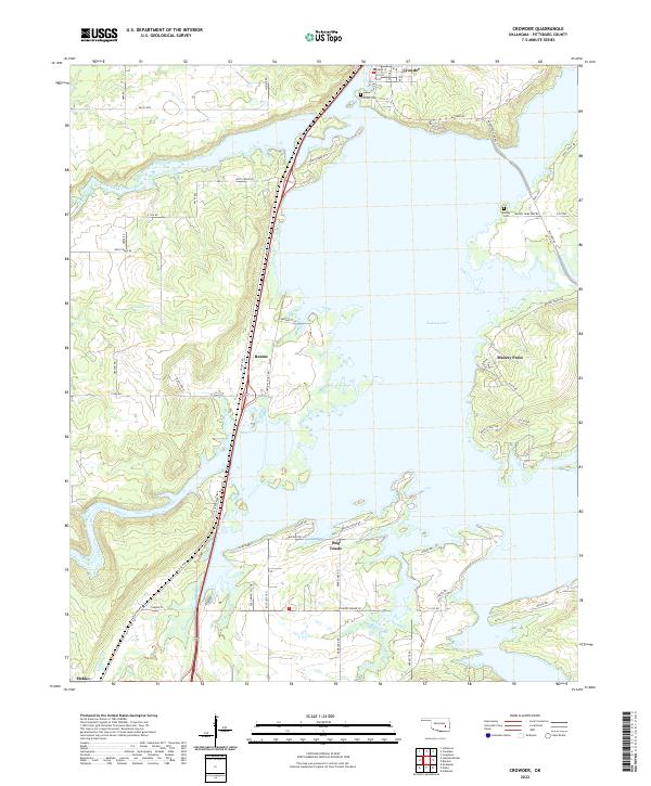 Crowder, OK — USGS 7.5-minute topo (2022)