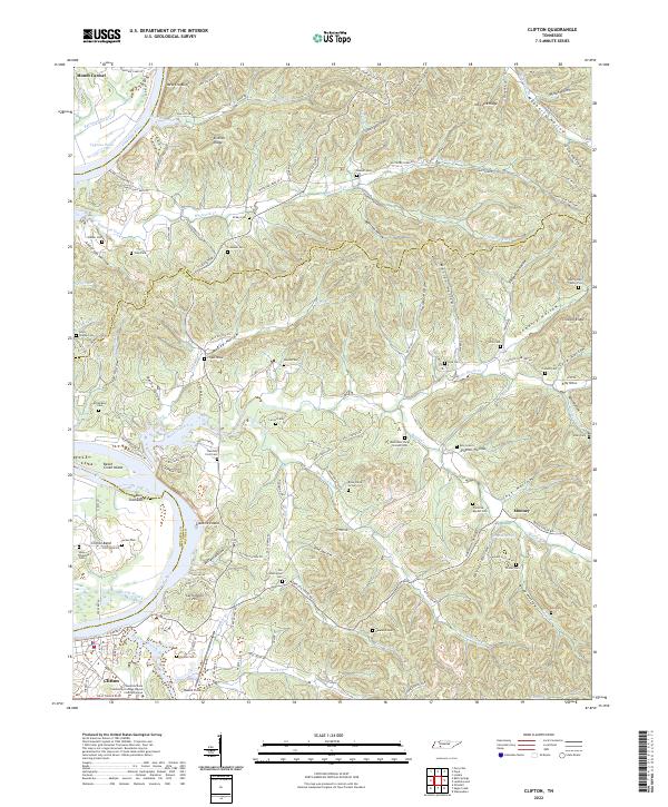 Clifton, TN — USGS 7.5-minute topo (2022)