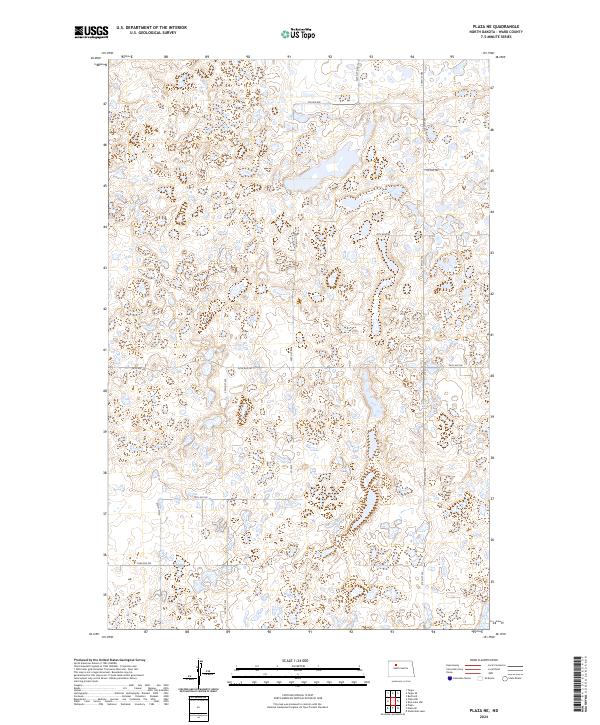 Plaza NE, ND — USGS 7.5-minute topo (2024)