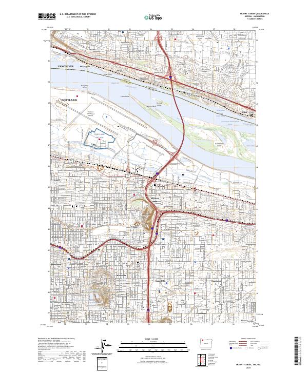 Mount Tabor, OR-WA — USGS 7.5-minute topo (2024)