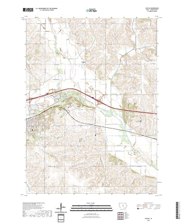 Colfax, IA — USGS 7.5-minute topo (2023)