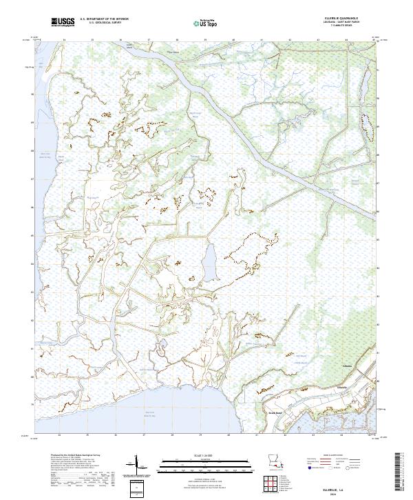 Ellerslie, LA — USGS 7.5-minute topo (2024)