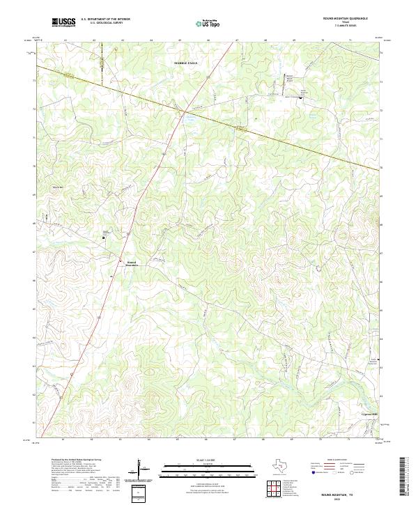 Round Mountain, TX — USGS 7.5-minute topo (2022)