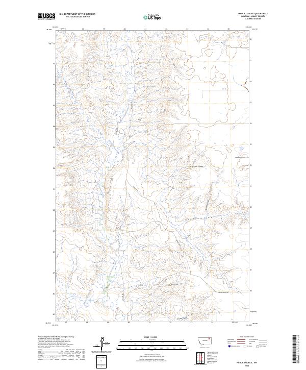Hauck Coulee, MT — USGS 7.5-minute topo (2024)