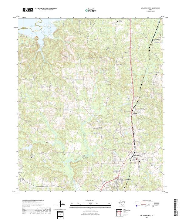 Atlanta North, TX — USGS 7.5-minute topo (2022)