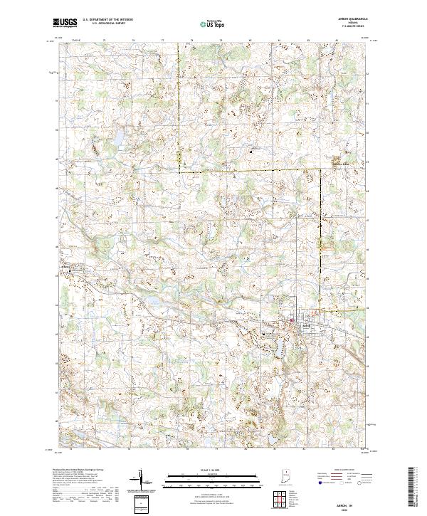 Akron, IN — USGS 7.5-minute topo (2022)