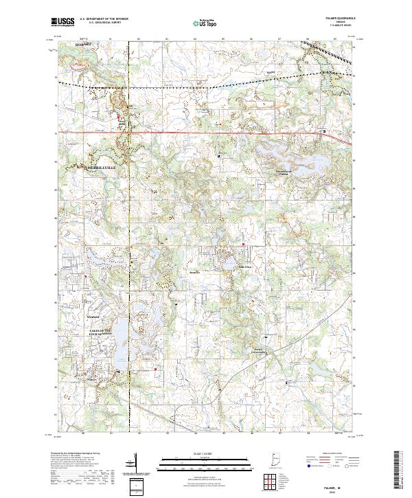 Palmer, IN — USGS 7.5-minute topo (2022)
