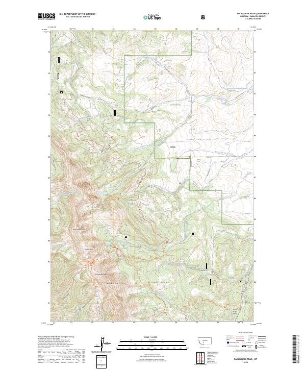 Sacagawea Peak, MT — USGS 7.5-minute topo (2024)