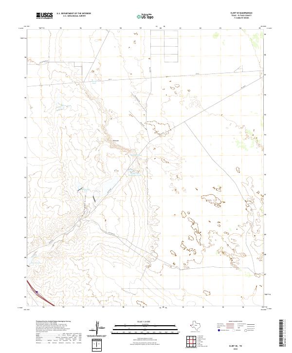 Clint SE, TX — USGS 7.5-minute topo (2022)