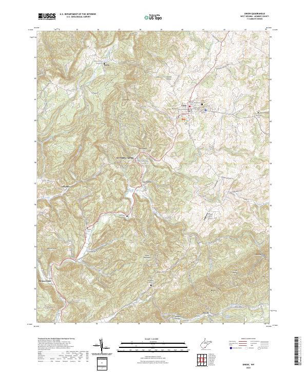 Union, WV — USGS 7.5-minute topo (2023)