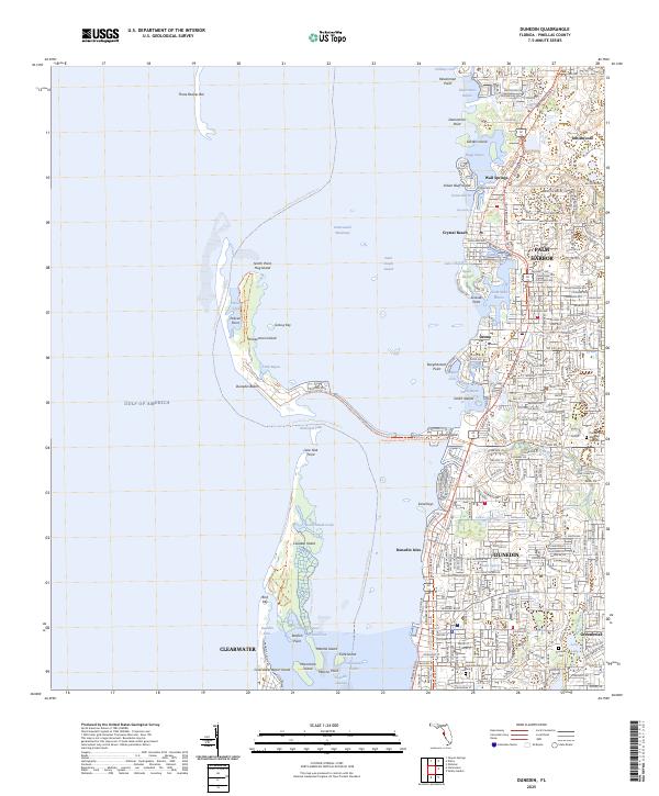 Dunedin, FL — USGS 7.5-minute topo (2025)