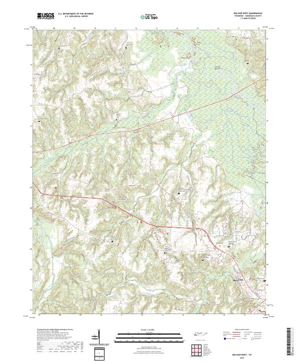 Bolivar West, TN — USGS 7.5-minute topo (2022)
