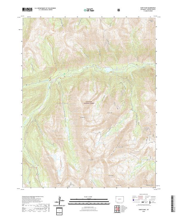 Saint Elmo, CO — USGS 7.5-minute topo (2022)