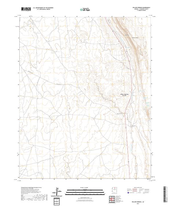 Willow Springs, AZ — USGS 7.5-minute topo (2021)