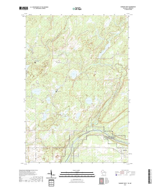 Danbury West, WI-MN — USGS 7.5-minute topo (2022)