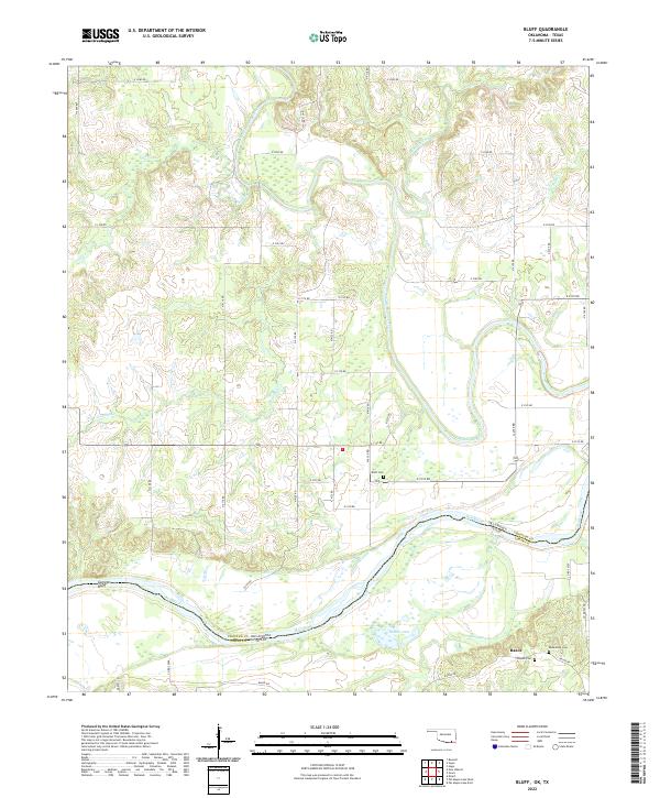 Bluff, OK-TX — USGS 7.5-minute topo (2022)