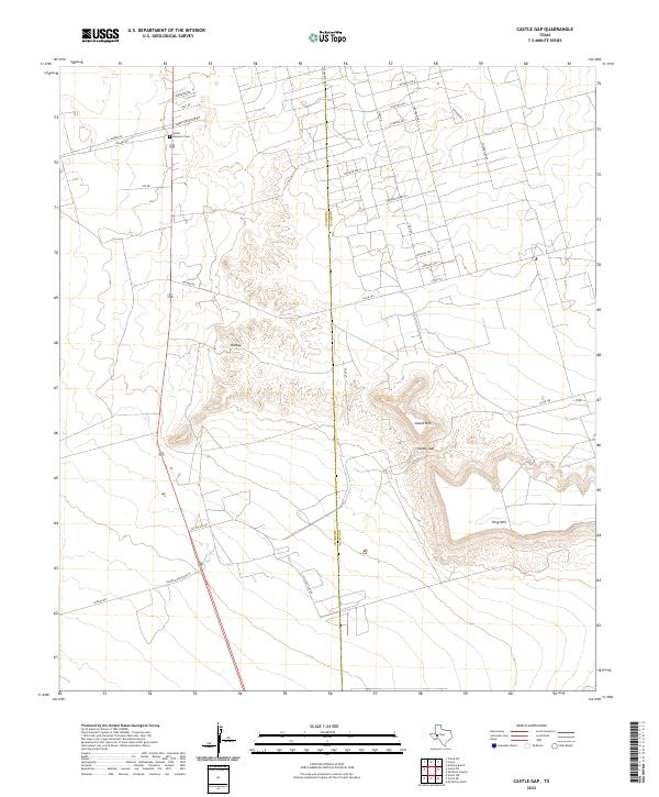 Castle Gap, TX — USGS 7.5-minute topo (2022)