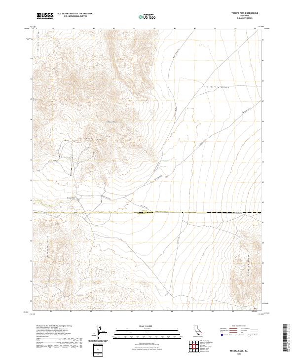 Tecopa Pass, CA — USGS 7.5-minute topo (2021)