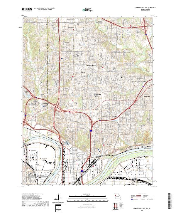 North Kansas City, MO-KS — USGS 7.5-minute topo (2021)
