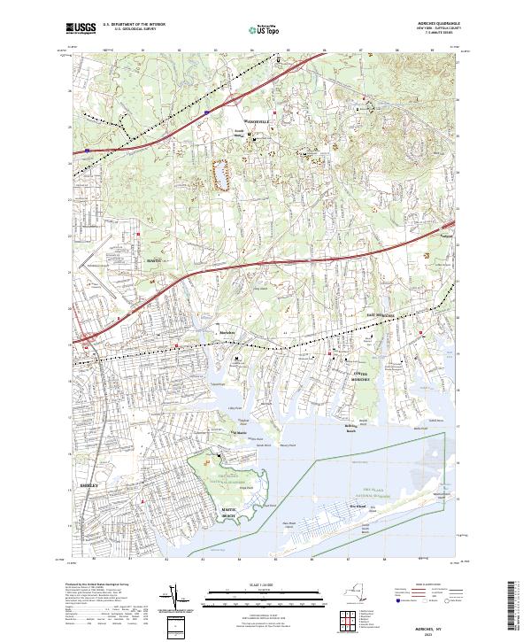 Moriches, NY — USGS 7.5-minute topo (2023)