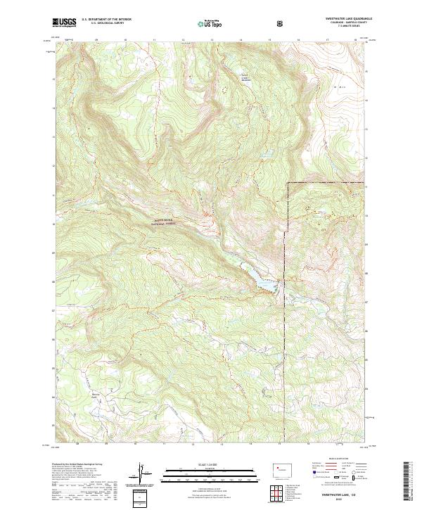 Sweetwater Lake, CO — USGS 7.5-minute topo (2022)