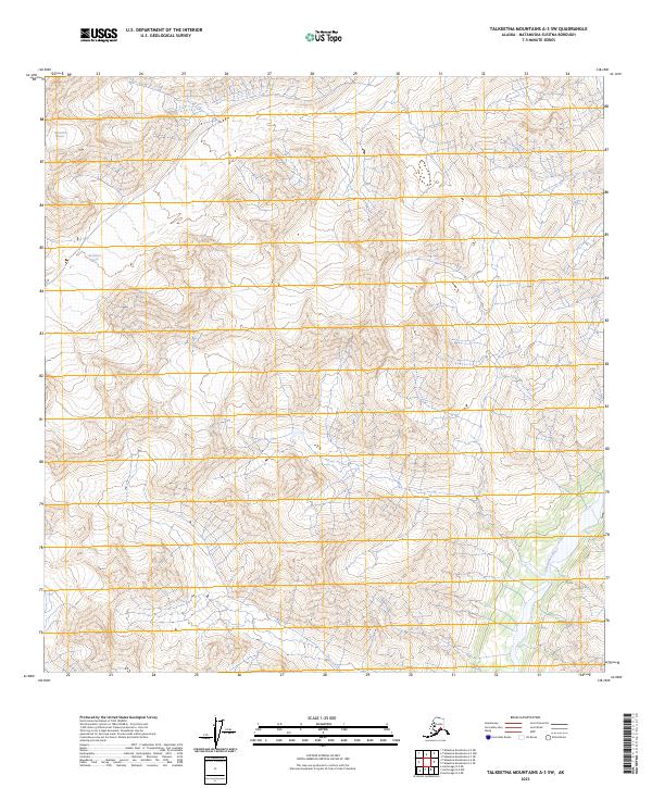 Talkeetna Mountains A-3 SW, AK — USGS 7.5-minute topo (2023)