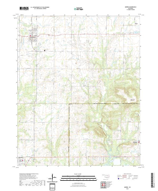 Morris, OK — USGS 7.5-minute topo (2022)