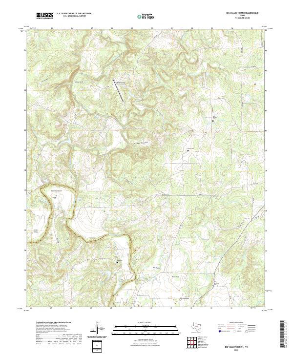 Big Valley North, TX — USGS 7.5-minute topo (2022)