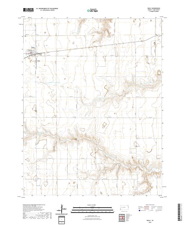 Healy, KS — USGS 7.5-minute topo (2022)