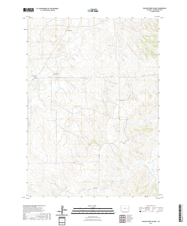 Walker Creek School, WY — USGS 7.5-minute topo (2021)