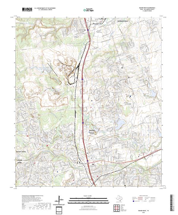 Round Rock, TX — USGS 7.5-minute topo (2023)