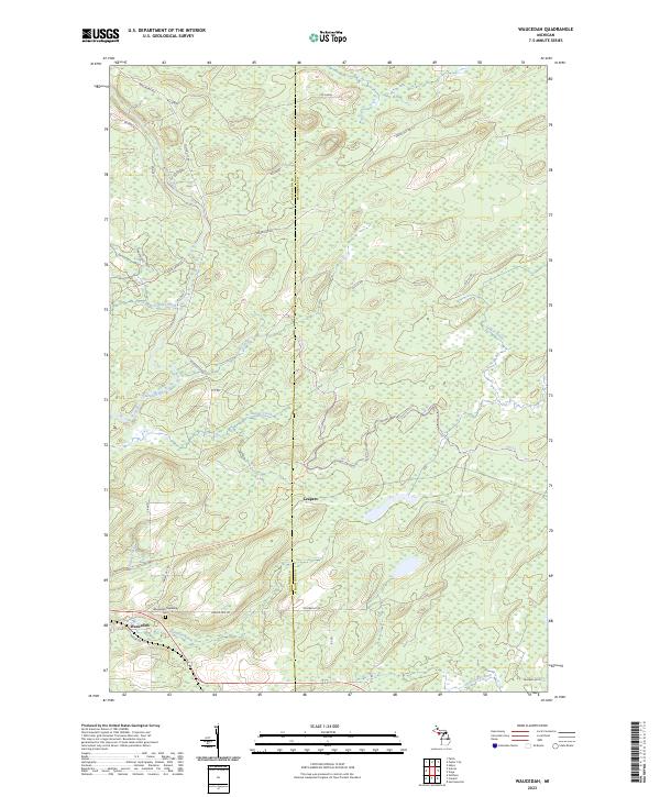 Waucedah, MI — USGS 7.5-minute topo (2023)
