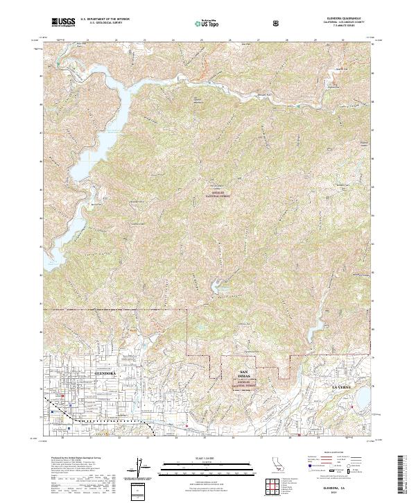 Glendora, CA — USGS 7.5-minute topo (2021)