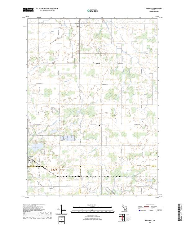 Woodbury, MI — USGS 7.5-minute topo (2023)