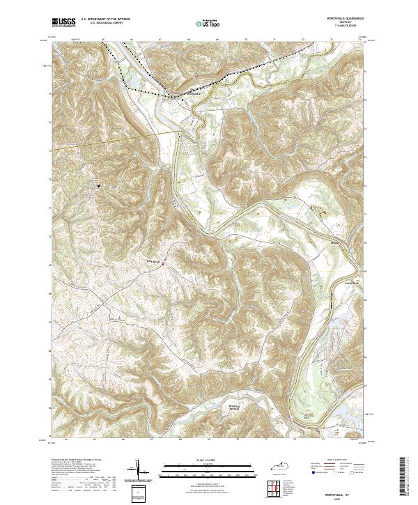 Worthville, KY — USGS 7.5-minute topo (2022)