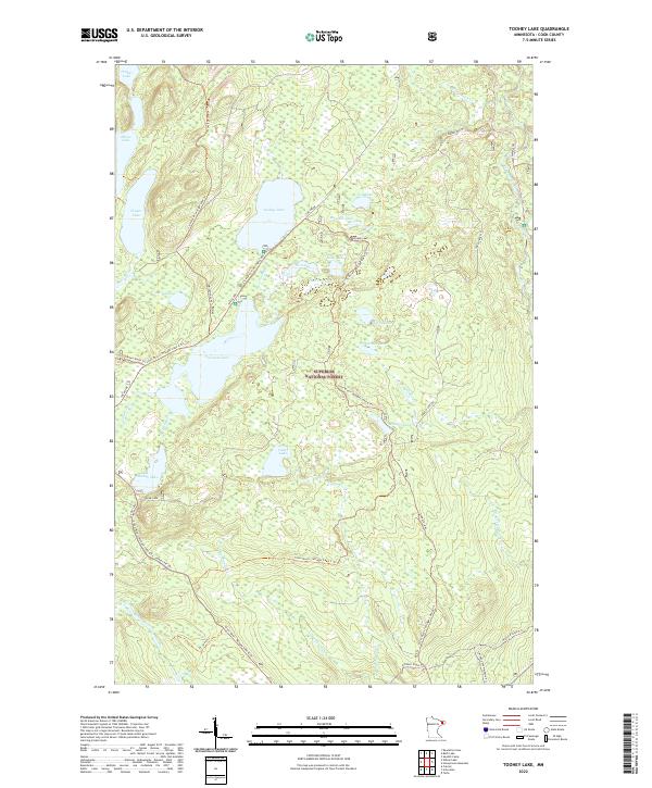 Toohey Lake, MN — USGS 7.5-minute topo (2022)
