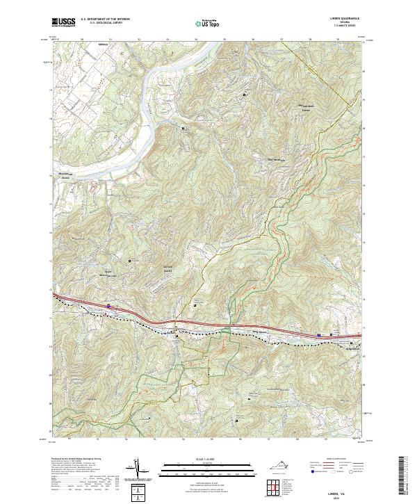 Linden, VA — USGS 7.5-minute topo (2023)