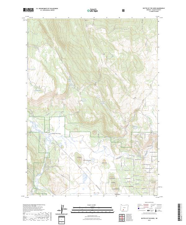 Buttes of the Gods, OR — USGS 7.5-minute topo (2023)